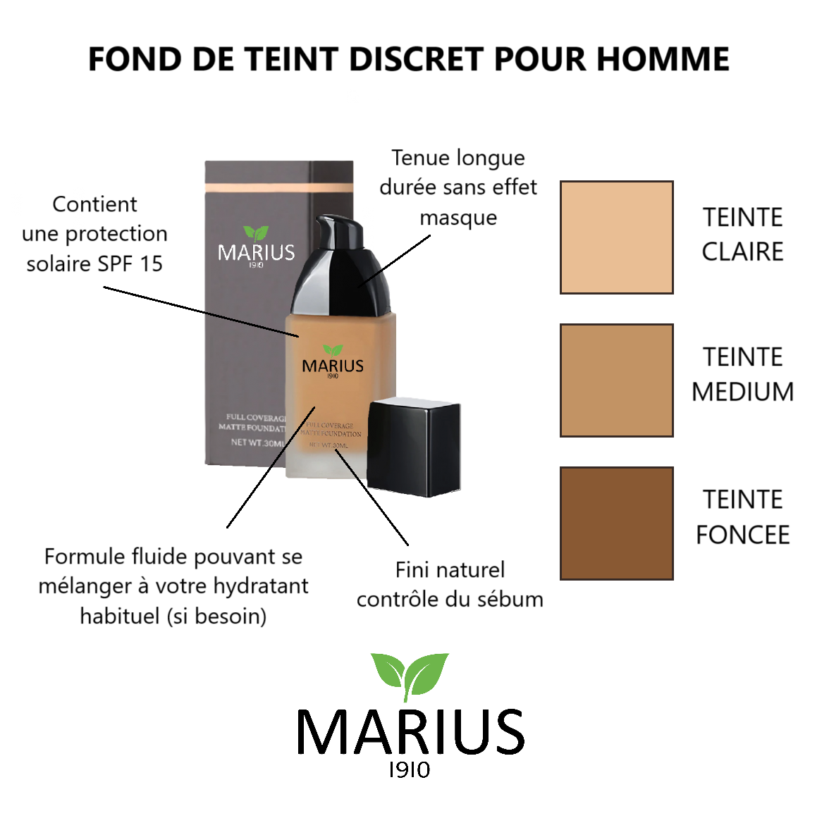 Fluide teinté - Fond de Teint pour Homme