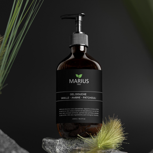 Gel douche Ambre et Vetiver 2 en 1 corps et cheveux