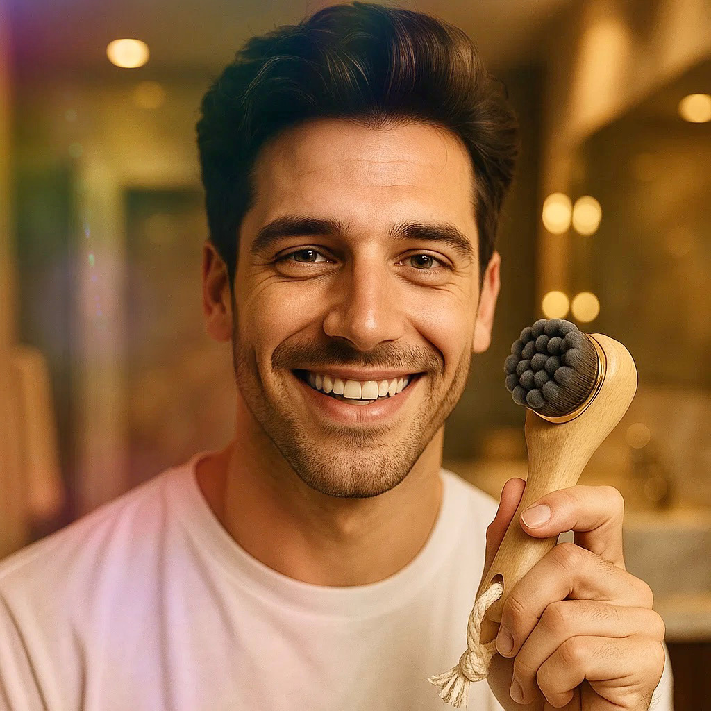 Brosse Ultra-douce de gommage visage - Manche bois de hêtre