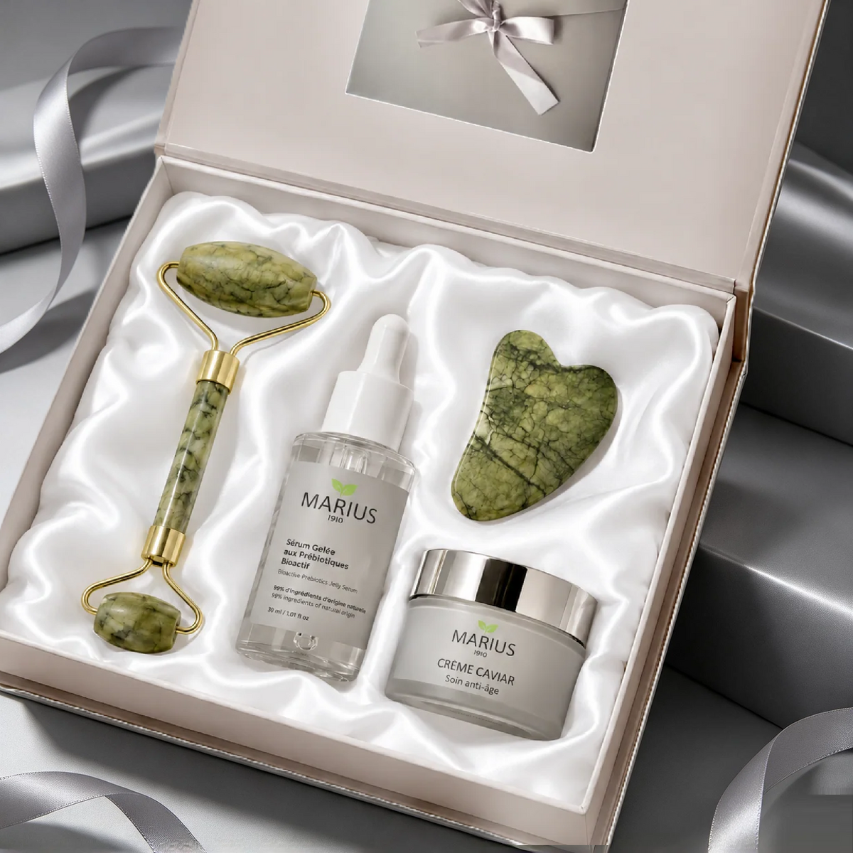 Le Rituel Sensoriel - Sérum · Roll-On · Gua Sha · Crème Caviar