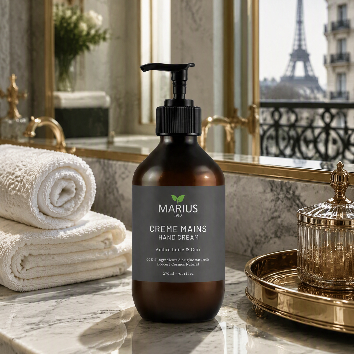 Crème mains Ambre boisé & Cuir
