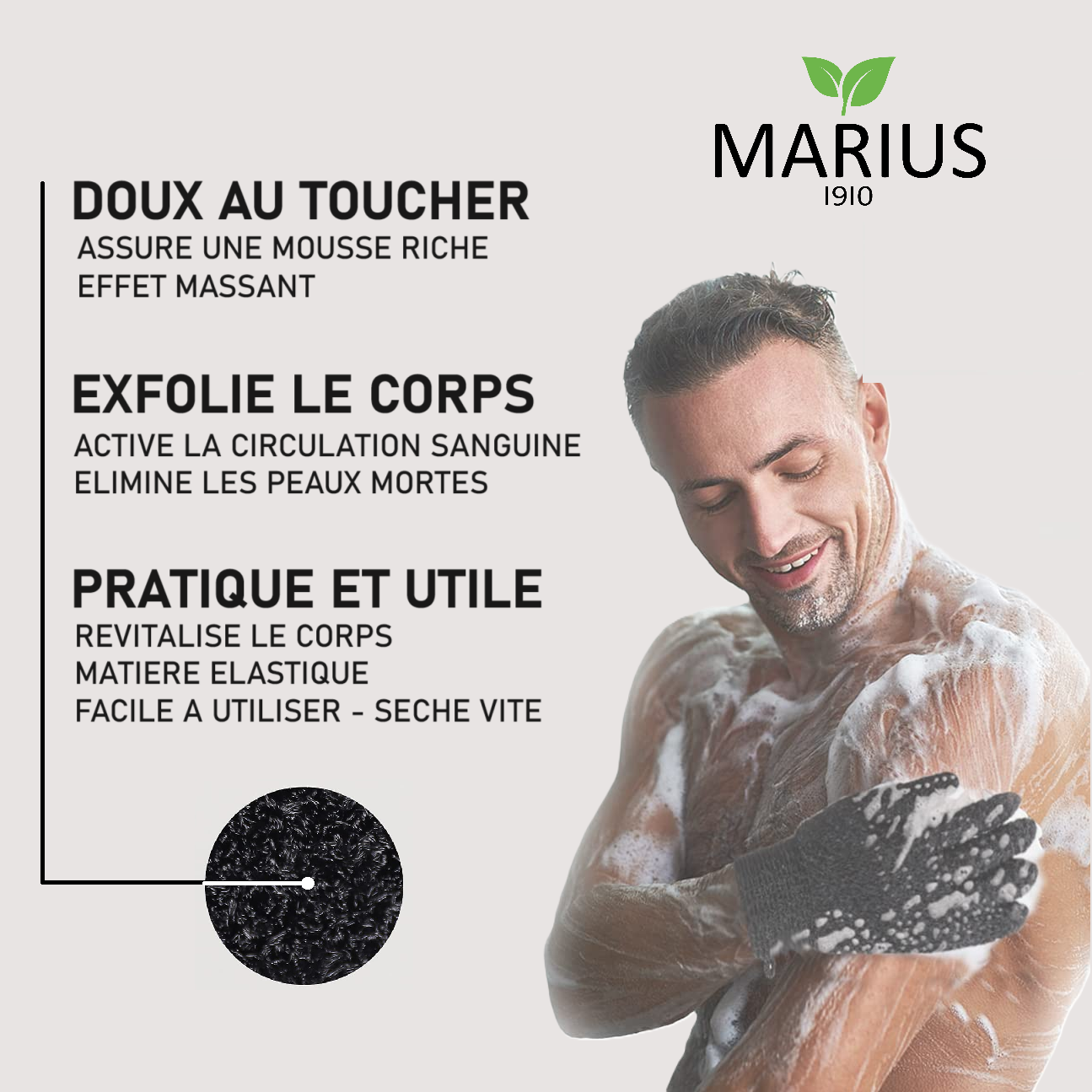 2 Gants de gommage exfoliants pour le corps