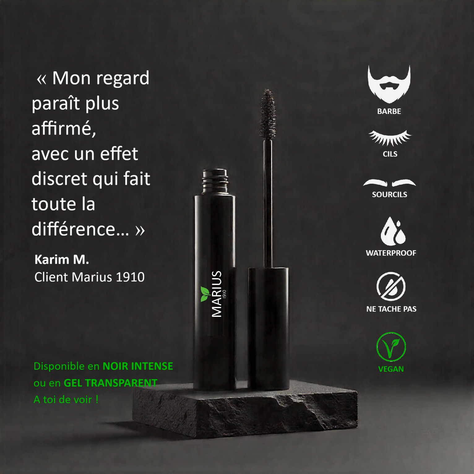 Mascara Barbe Cils et Sourcils Noir