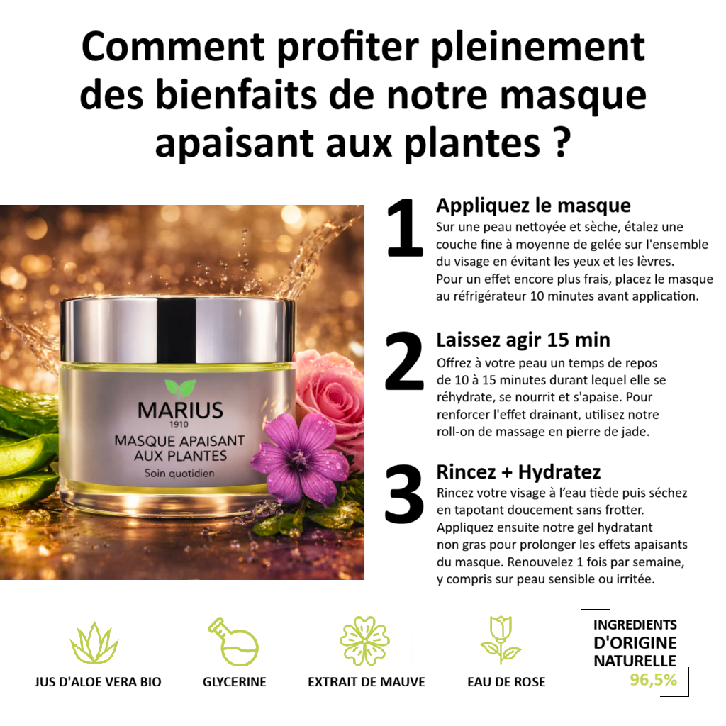 Masque gelée apaisante aux plantes