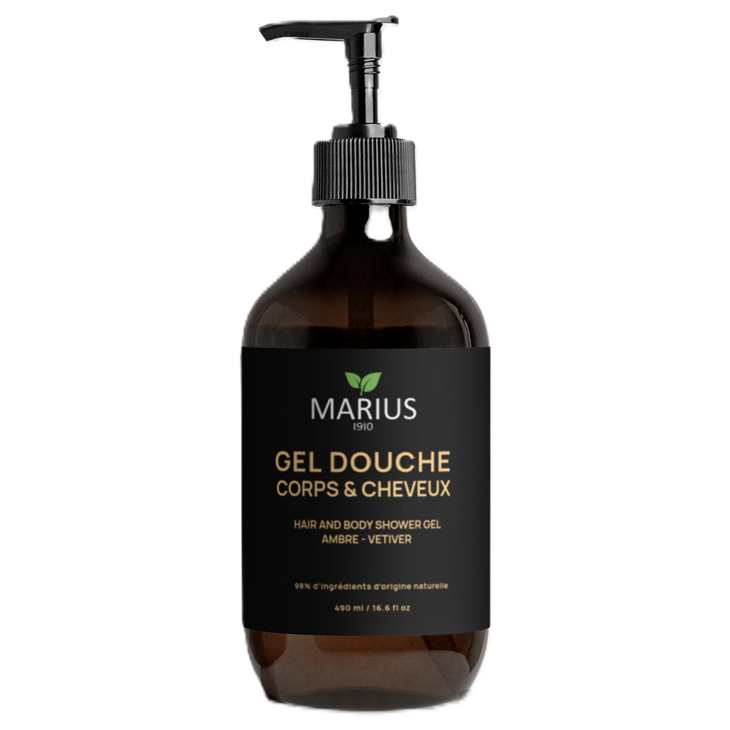 Gel douche Ambre et Vetiver 2 en 1 corps et cheveux