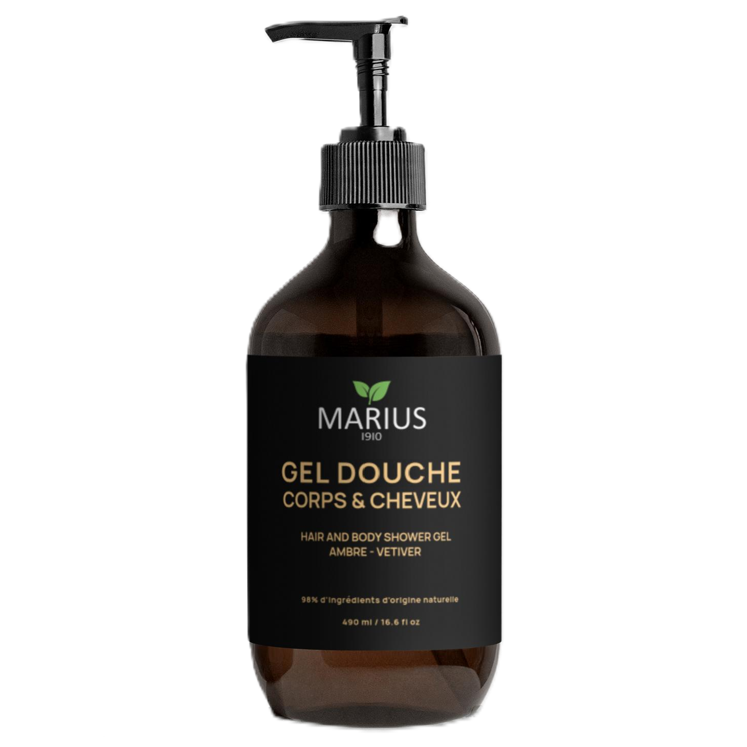 Gel douche Ambre et Vetiver 2 en 1 corps et cheveux