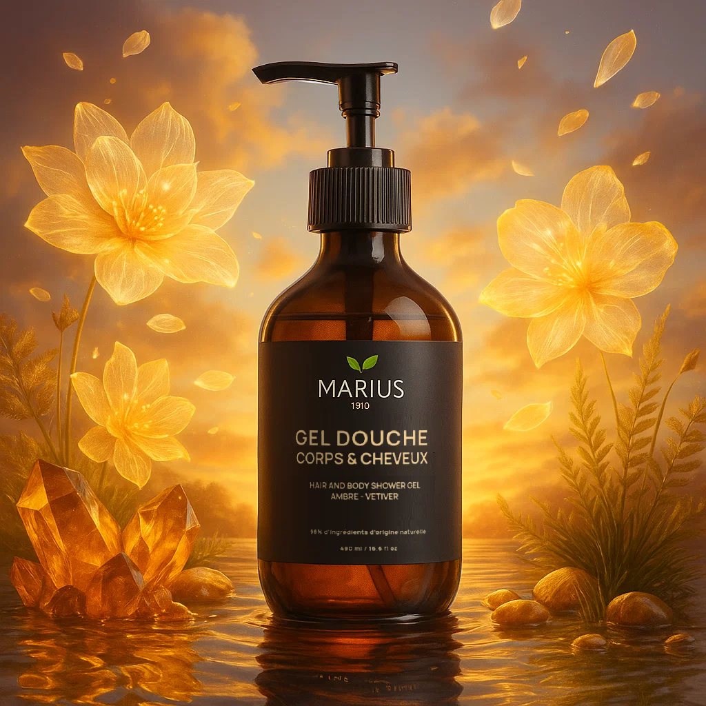 Gel douche Ambre et Vetiver 2 en 1 corps et cheveux
